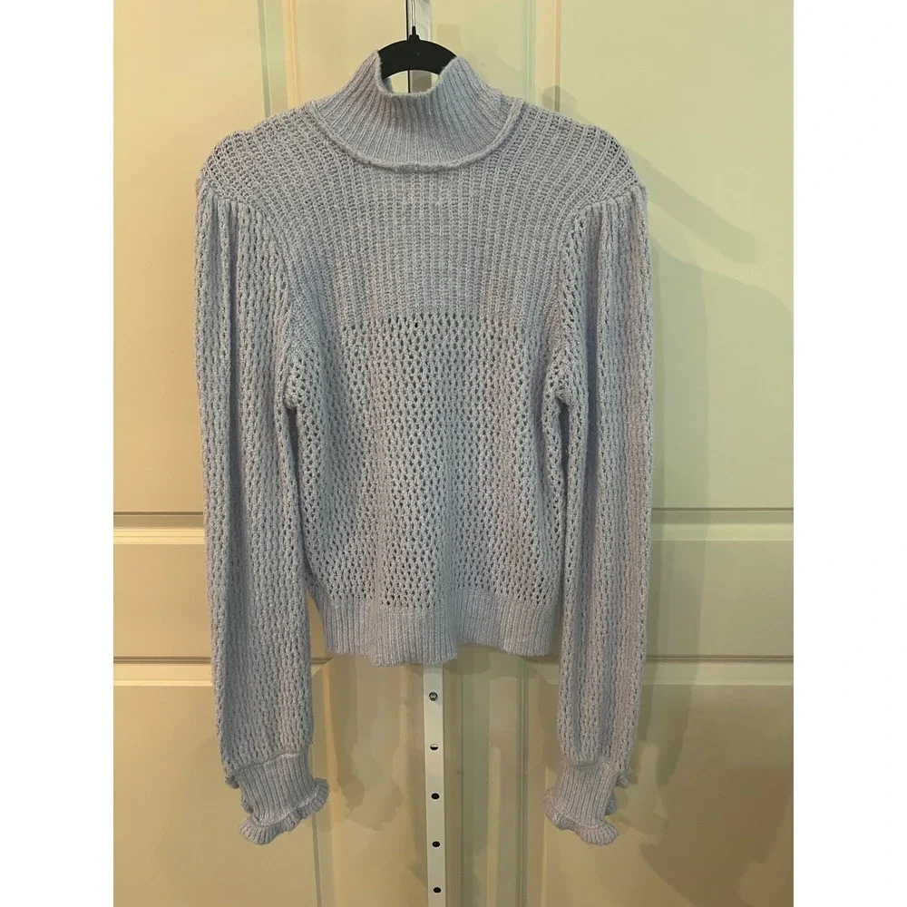 Free People Care Snowdrift Periwinkle Henley Pullover Sweater Size Medium